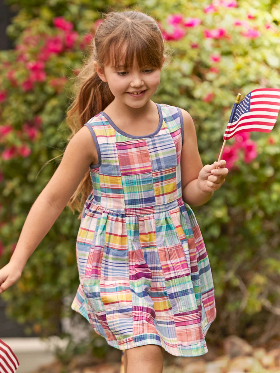 Patchwork Plaid Dress For Girls - Image 4