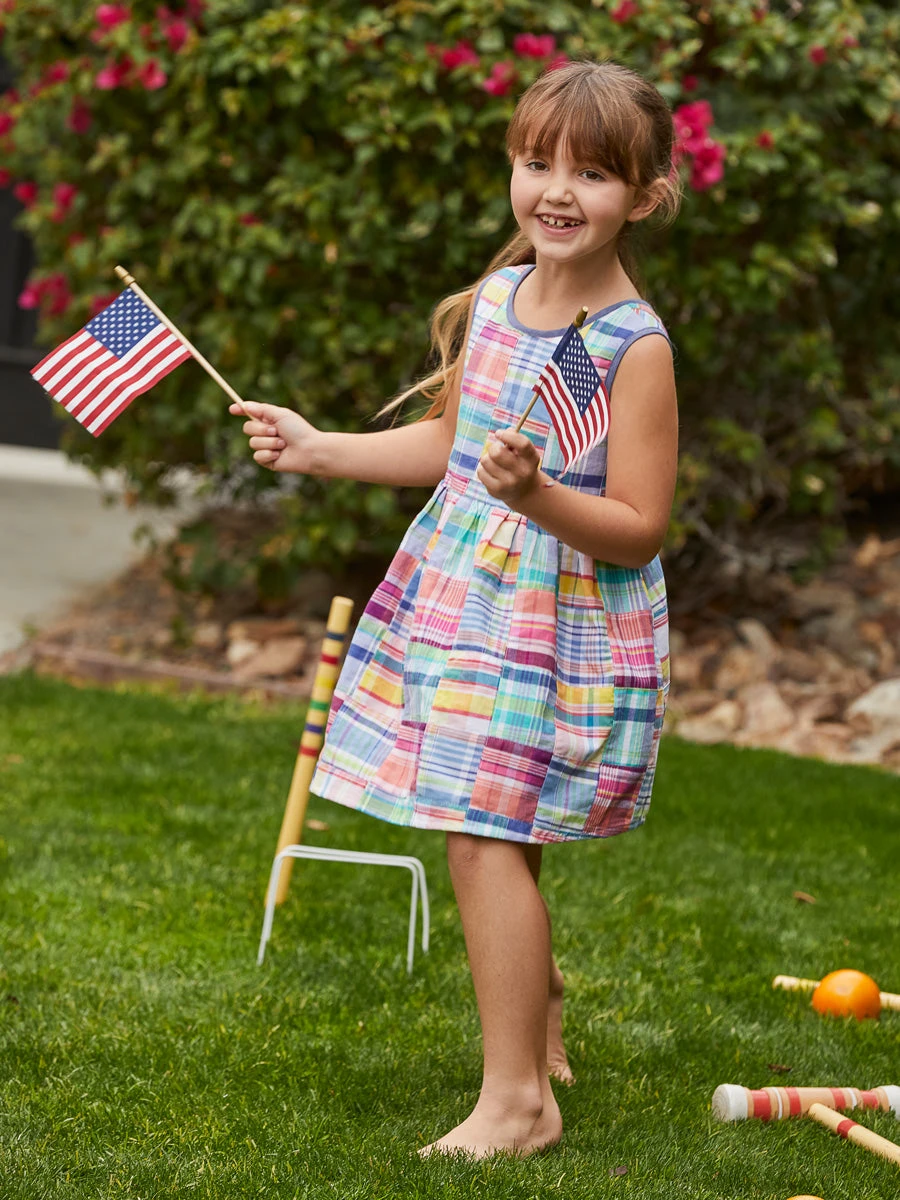 Patchwork Plaid Dress For Girls - Image 5