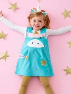Unicorn Dress And Headband For Girls