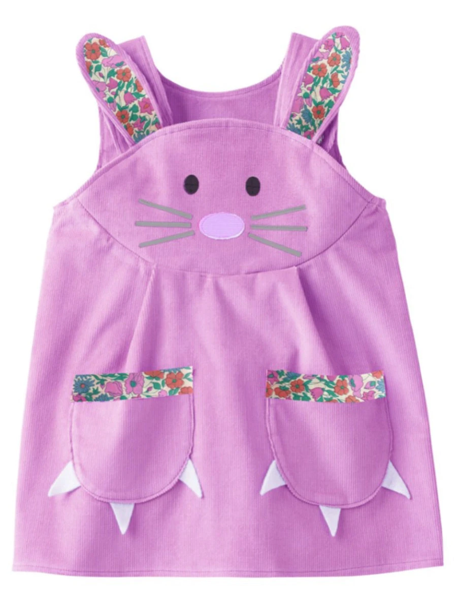 Lavender Bunny Rabbit Dress With Liberty Print For Girls - Image 2