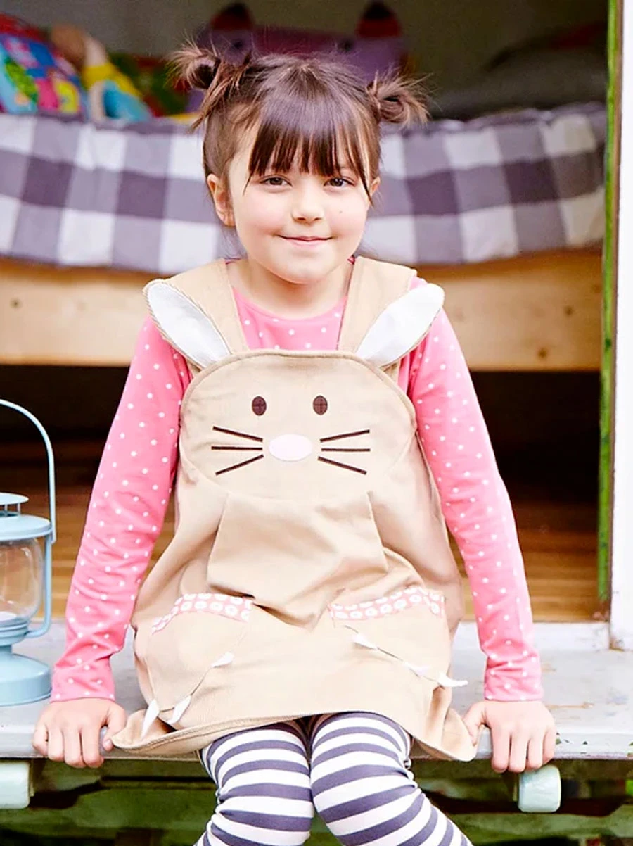 Caramel Bunny Rabbit Dress For Girls