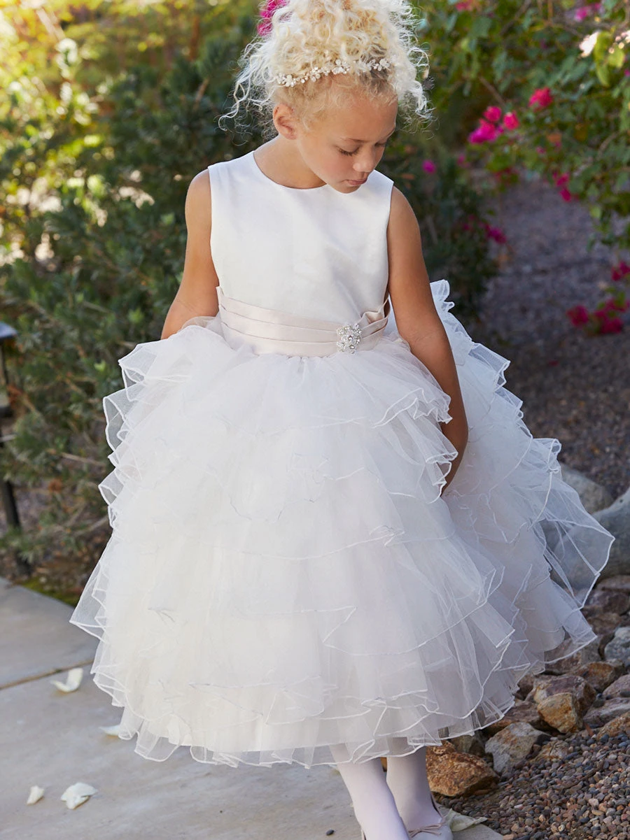 Enchanting Ivory Tulle Flower Girl Dress - Image 3