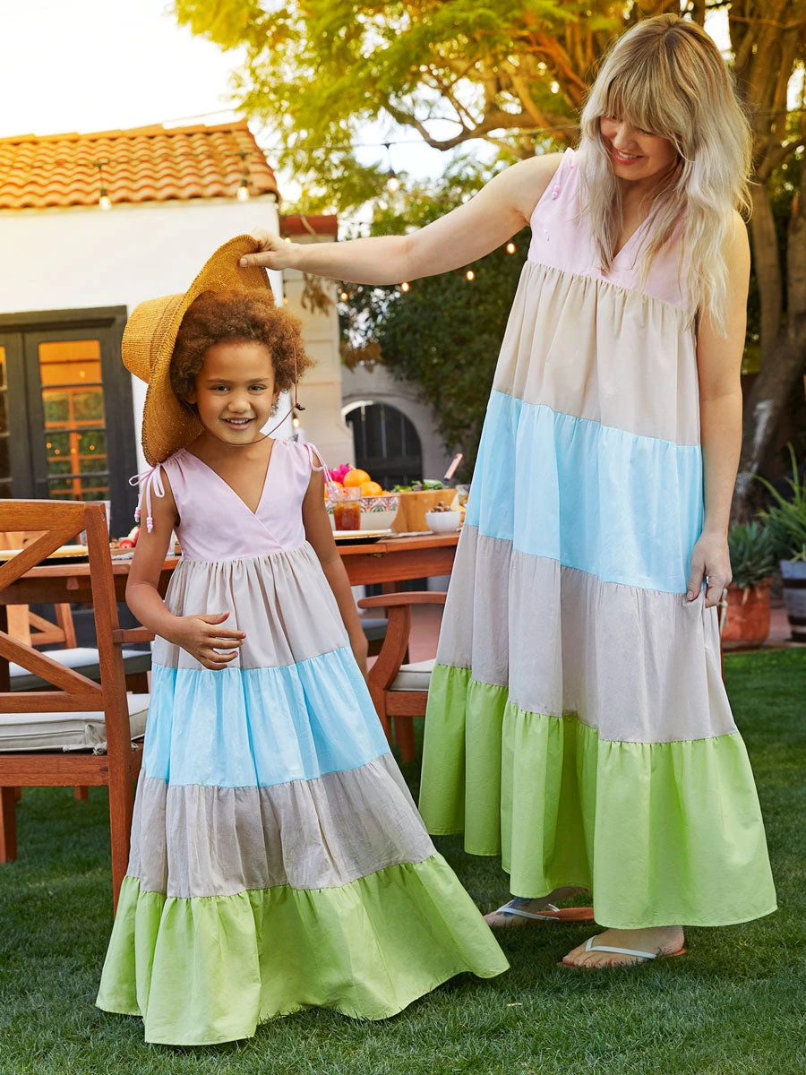 Womens Tiered Pastel Maxi Dress - Image 2