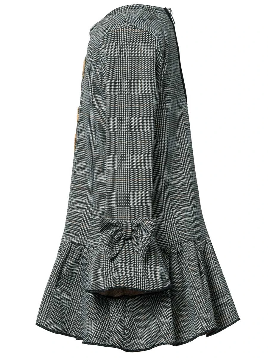 Glenn Plaid Dress With Faux Fur Bows For Girls - Image 4