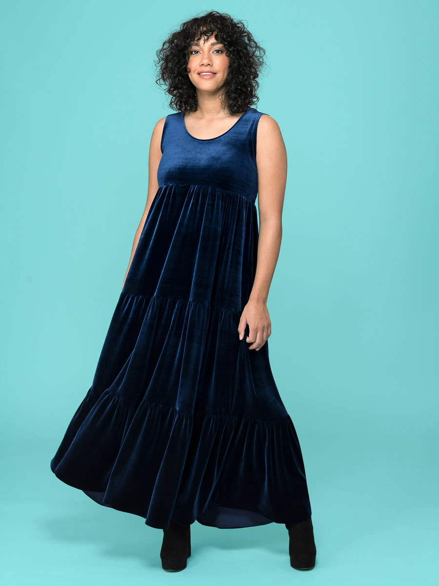 Womens Midnight Velour Maxi Dress - Image 3