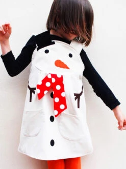 Snowman Holiday Dress For Girls