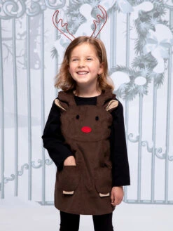 Rudolph Holiday Dress For Girls