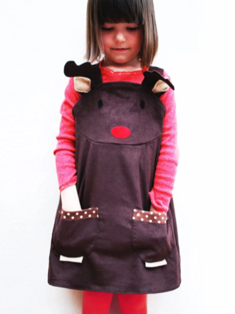 Rudolph Holiday Dress For Girls - Image 5