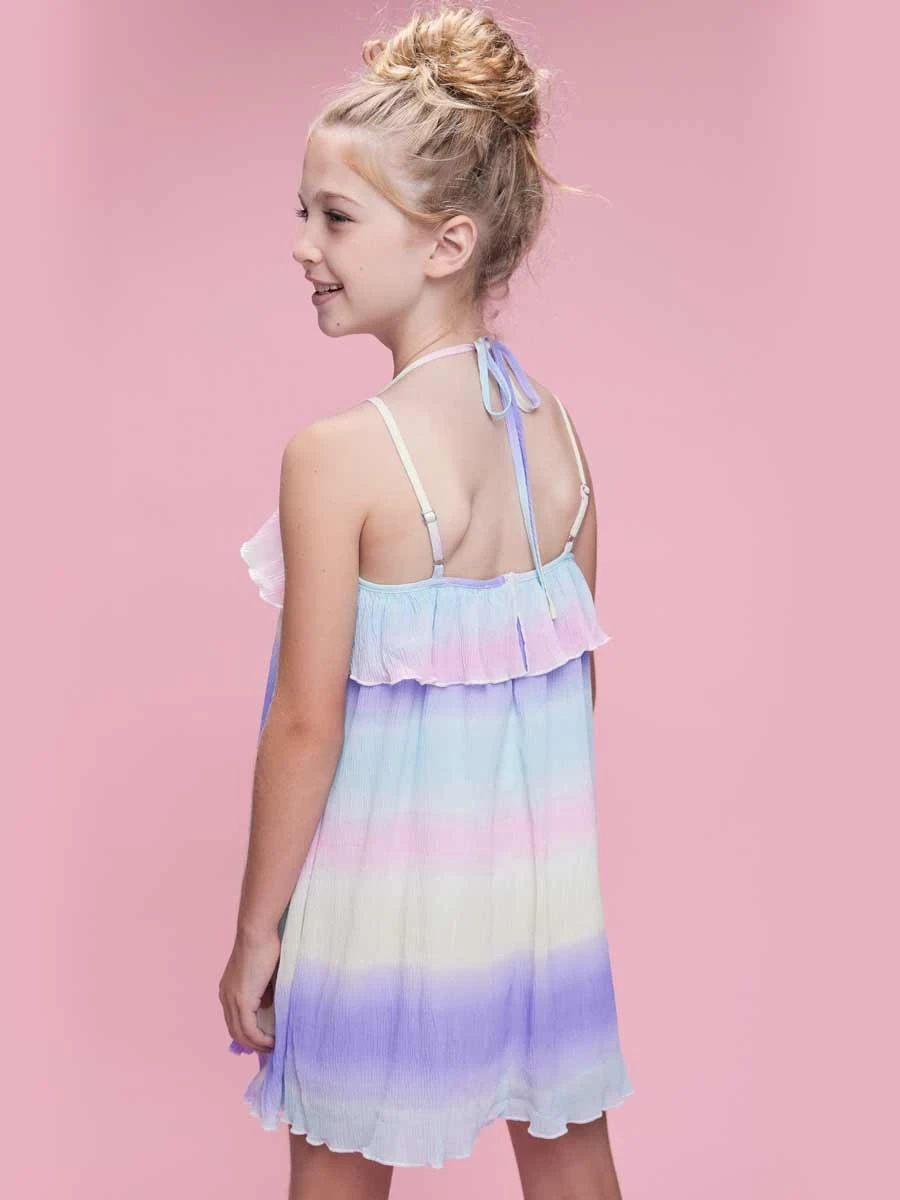 Ruffle Ombre Stripe Dress For Girls - Image 4