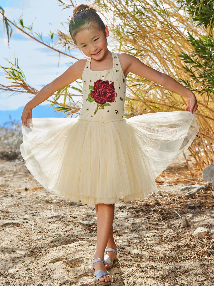 Belle Yellow Tutu Princess Dress For Girls - Image 2