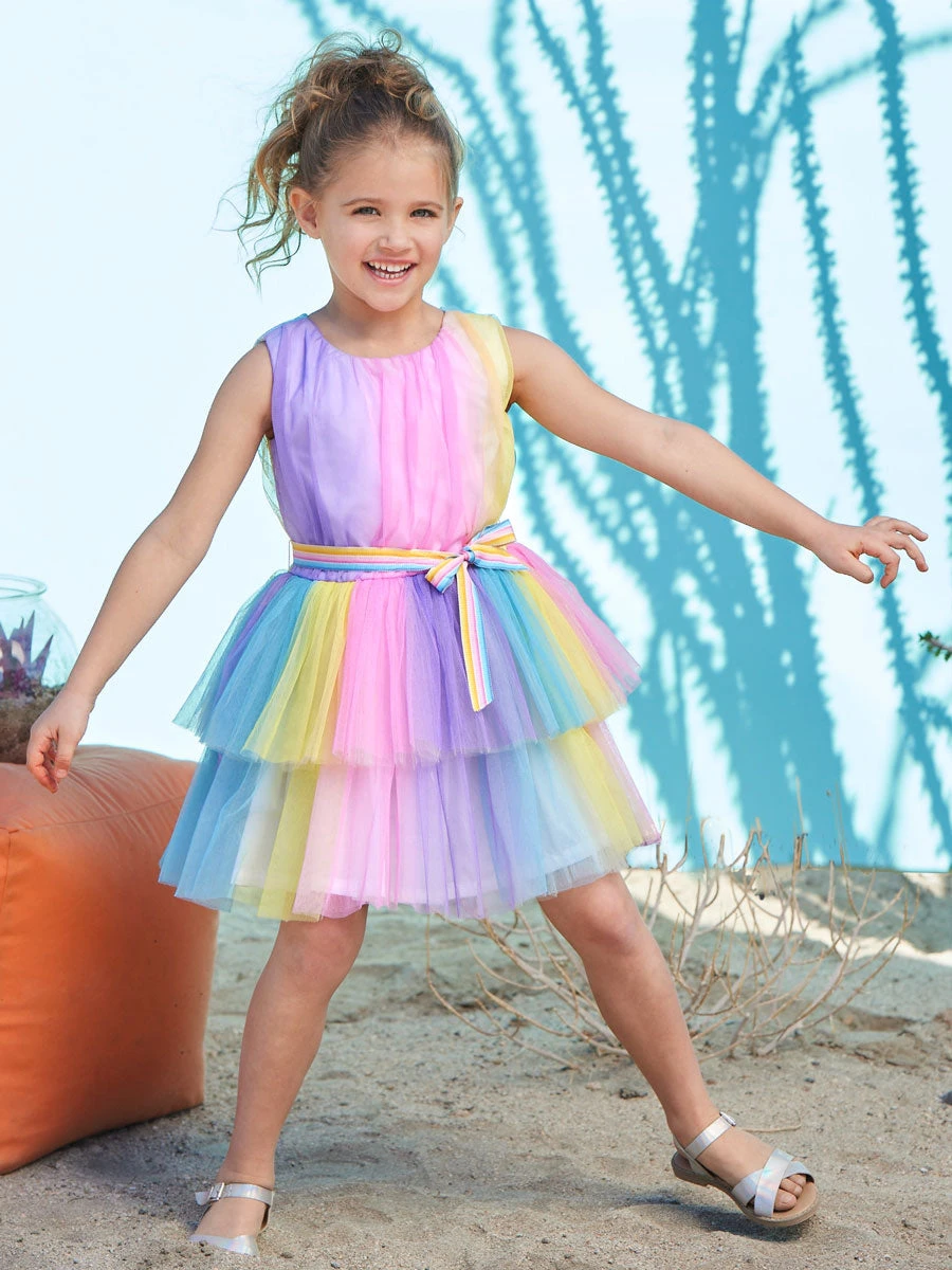 Ombre Tulle Double Tier Dress For Girls - Image 2