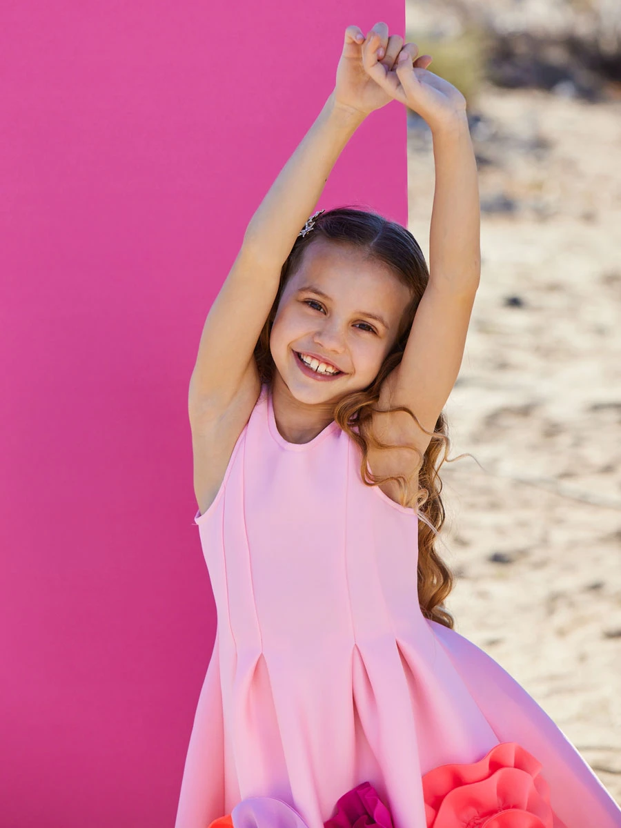 Roses Galore Scuba Dress For Girls - Image 3