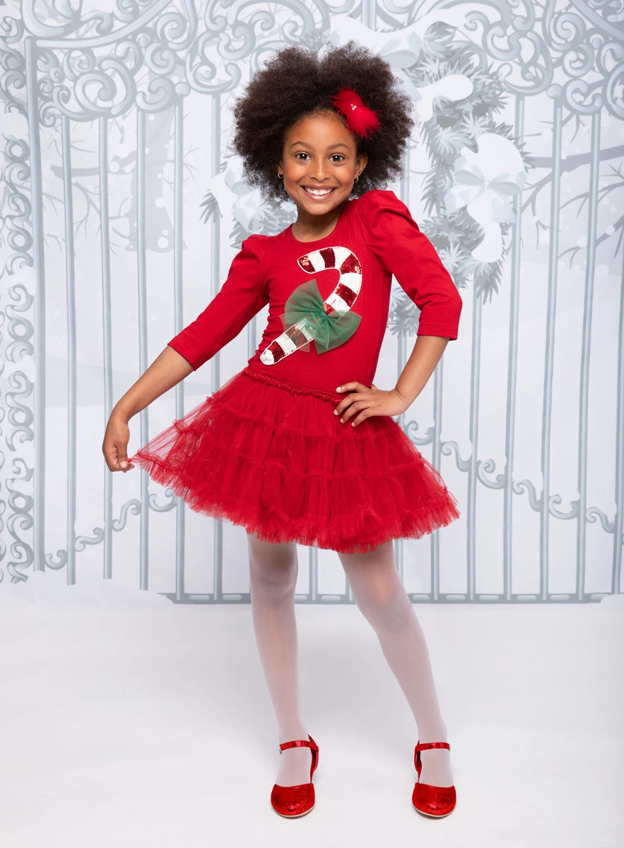 Candy Cane Dress For Girls - Image 2