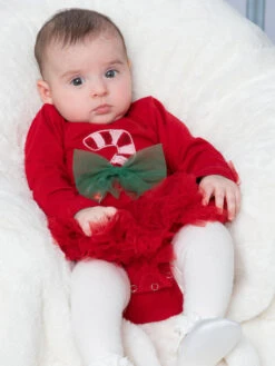 Candy Cane Holiday Dress For Baby