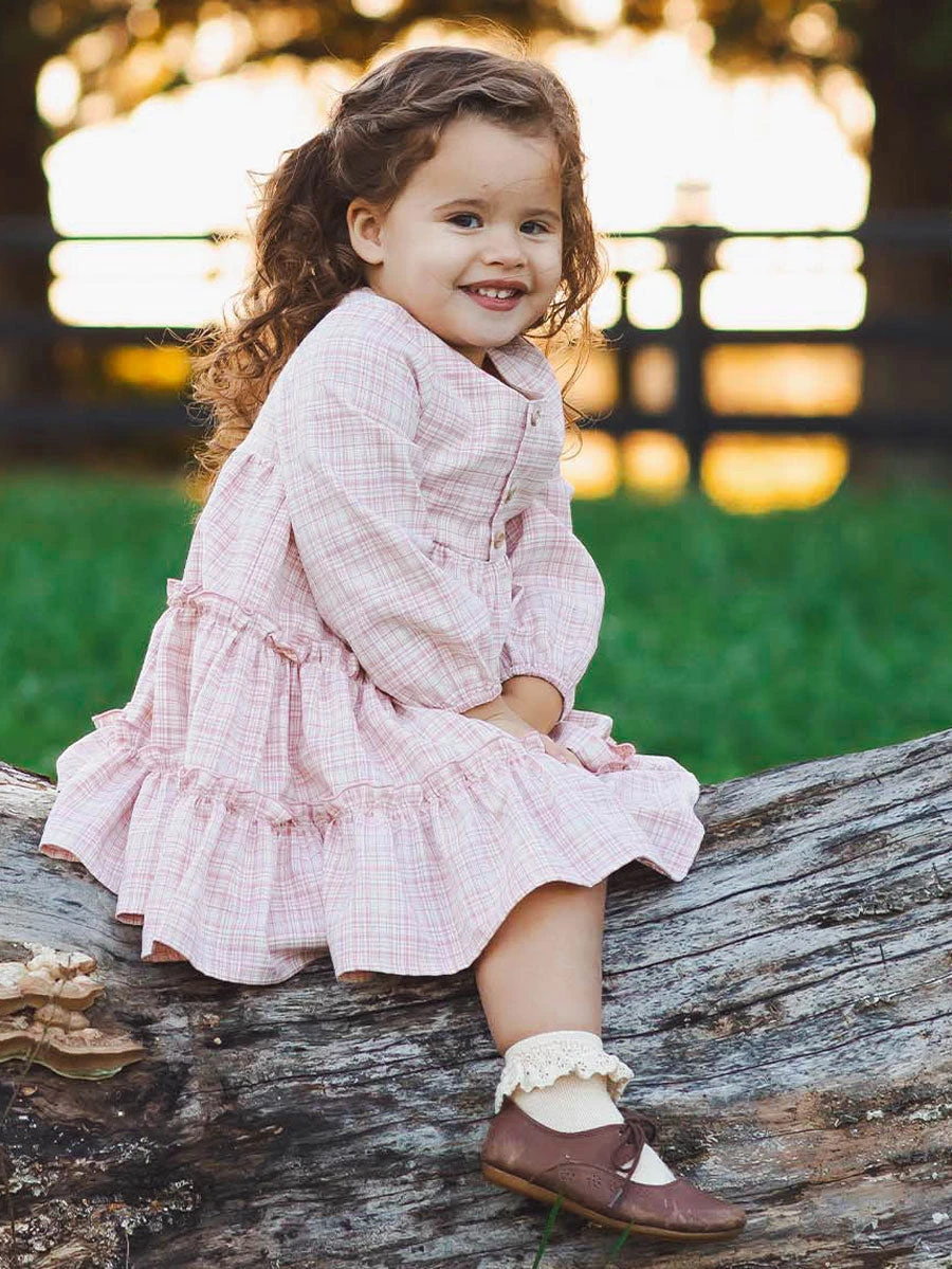 Juniper Pink Plaid Dress For Girls - Image 2