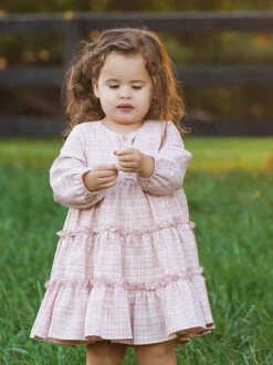 Juniper Pink Plaid Dress For Girls