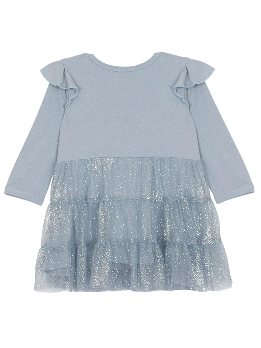 Ice Princess Ruffle Blue Dress For Girls - Image 3