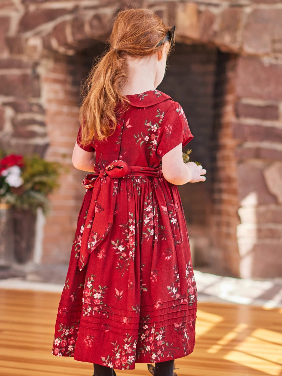 Bellevue Red Cottage Dress For Girls - Image 5