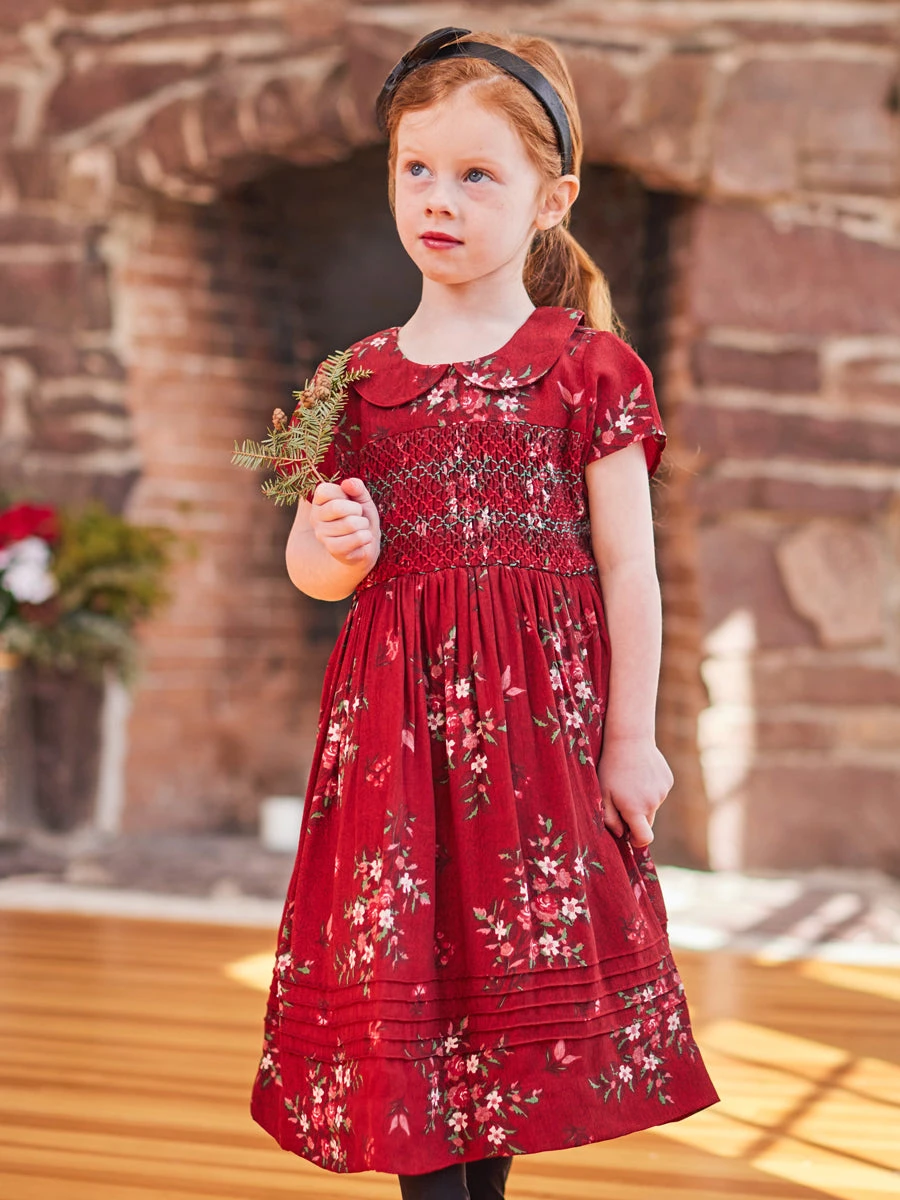 Bellevue Red Cottage Dress For Girls - Image 3