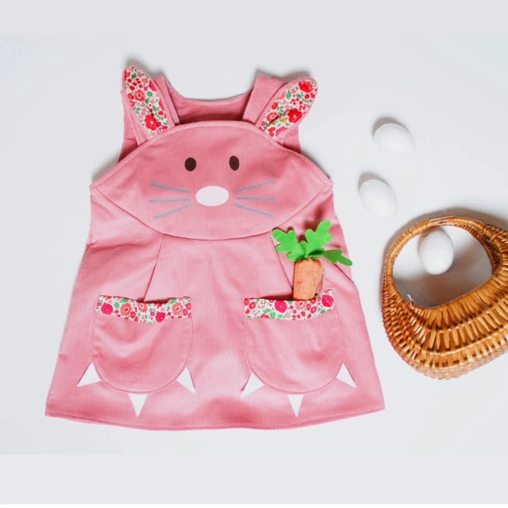 Bunny Rabbit Dusky Pink Dress For Girls - Image 5